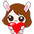 Adorable Girl Anime Emoji (Huggy heart) [V6]