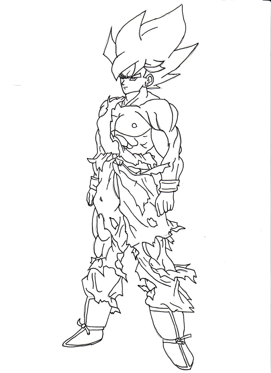 Dragon Ball Z Goku Drawings Sketch Coloring Page