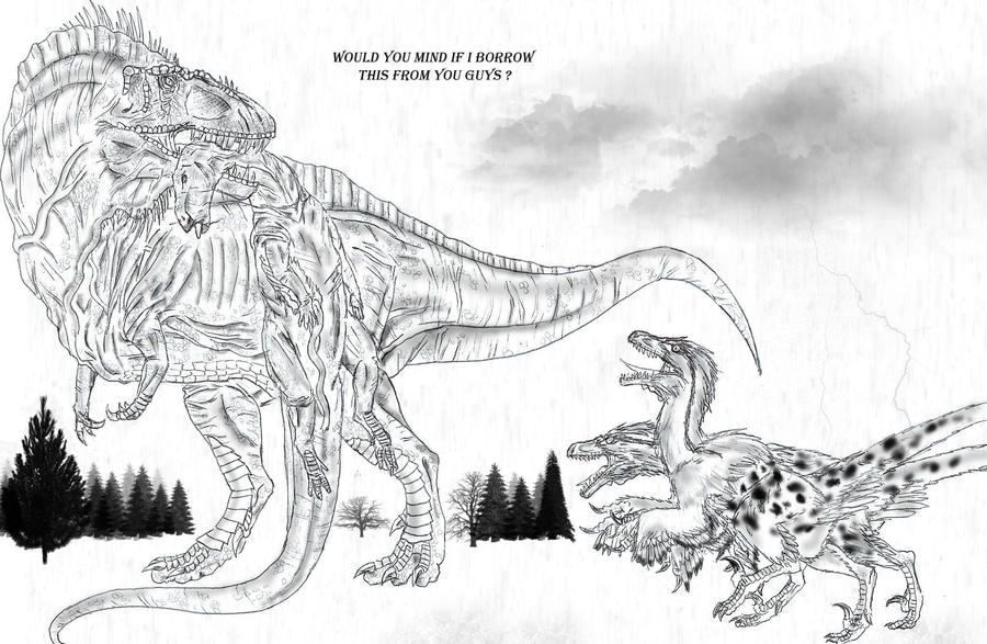 t rex and spinosaurus coloring pages - photo #16