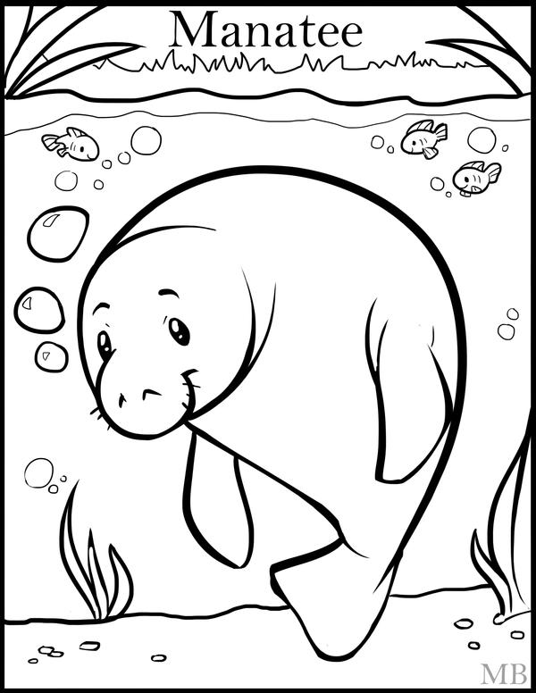 manatees coloring pages - photo #1